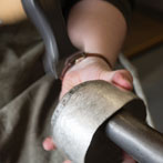 Charlotte Tollyfield at work in her studio at Yorkshire Art Space’ Persistence Works in Sheffield 2017 
